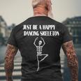 Happy Dancing Skeleton For Halloween Horror Fans V2 Men's T-shirt Back Print Gifts for Old Men