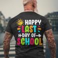 Happy Last Day Of School Sun Men's Crewneck Short Sleeve Back Print T-shirt Gifts for Old Men