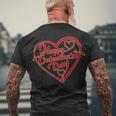 Happy Valentines Day Heart Men's Crewneck Short Sleeve Back Print T-shirt Gifts for Old Men