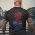 Hawaiian Pineapple American 4Th Of July Men's Crewneck Short Sleeve Back Print T-shirt Gifts for Old Men