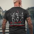 Heart Disease Awareness Dancing Skeleton Happy Halloween Men's T-shirt Back Print Gifts for Old Men