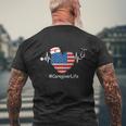 Heartbeat Patriotic Funny 4Th Of July Men's Crewneck Short Sleeve Back Print T-shirt Gifts for Old Men