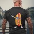 Hot Dog July 4Th Funny Dabbing Hotdog Men's Crewneck Short Sleeve Back Print T-shirt Gifts for Old Men