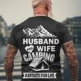 Husband And Wife Camping Partners For Life Tshirt Men's Crewneck Short Sleeve Back Print T-shirt Gifts for Old Men