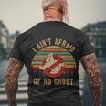 I Aint Afraid Of No Ghost Vintage Funny Ghost Men's Crewneck Short Sleeve Back Print T-shirt Gifts for Old Men