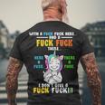 I Dont Give A Fuck Fuck Offensive Funny Unicorn Men's Crewneck Short Sleeve Back Print T-shirt Gifts for Old Men