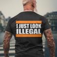 I Just Look Illegal Box Tshirt Men's Crewneck Short Sleeve Back Print T-shirt Gifts for Old Men