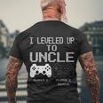 I Leveled Up To Uncle New Uncle Gaming Funny Tshirt Men's Crewneck Short Sleeve Back Print T-shirt Gifts for Old Men