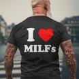 I Love Heart Milfs Tshirt Men's Crewneck Short Sleeve Back Print T-shirt Gifts for Old Men