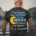 I Love Someone With Autism To The Moon & Back V2 Men's Crewneck Short Sleeve Back Print T-shirt Gifts for Old Men