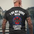 I Oil My Guns With Liberal Tears Tshirt Men's Crewneck Short Sleeve Back Print T-shirt Gifts for Old Men