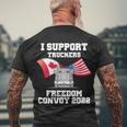 I Support Truckers Freedom Convoy 2022 Usa Canada Flags Men's Crewneck Short Sleeve Back Print T-shirt Gifts for Old Men