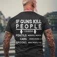 If Guns Kill People Funny 2Nd Amendment Gun Rights Tshirt Men's Crewneck Short Sleeve Back Print T-shirt Gifts for Old Men