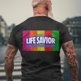 Jesus Is My Life Savior Tshirt Men's Crewneck Short Sleeve Back Print T-shirt Gifts for Old Men