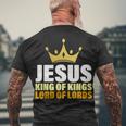 Jesus King Of Kings Lords Of Lords Men's Crewneck Short Sleeve Back Print T-shirt Gifts for Old Men