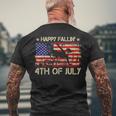 Joe Biden Happy Falling Off Bicycle Biden Bike 4Th Of July Men's Back Print T-shirt Gifts for Old Men