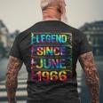 June 56 Years Old Since 1966 56Th Birthday Tie Dye Men's Back Print T-shirt Gifts for Old Men