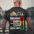 Juneteenth Breaking Every Chain Since Men's Crewneck Short Sleeve Back Print T-shirt Gifts for Old Men