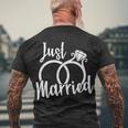 Just Married Ring Logo Men's Crewneck Short Sleeve Back Print T-shirt Gifts for Old Men