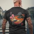 Kaiju Lava Ramen Men's Crewneck Short Sleeve Back Print T-shirt Gifts for Old Men