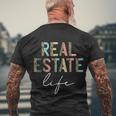 Leopard Real Estate Life Agent Realtor Investor Home Broker Tshirt Men's Crewneck Short Sleeve Back Print T-shirt Gifts for Old Men