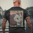 Lets Eat Trash And Get Hit By A Car Opossum Men's Crewneck Short Sleeve Back Print T-shirt Gifts for Old Men