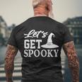 Lets Get Spooky Halloween Quote Men's Crewneck Short Sleeve Back Print T-shirt Gifts for Old Men