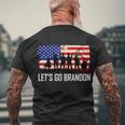 Lets Go Brandon Military Troops American Flag Tshirt Men's Crewneck Short Sleeve Back Print T-shirt Gifts for Old Men