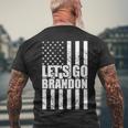 Lets Go Brandon Vintage American Flag Tshirt Men's Crewneck Short Sleeve Back Print T-shirt Gifts for Old Men
