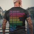 Love Over Everything Men's Crewneck Short Sleeve Back Print T-shirt Gifts for Old Men