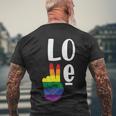 Love Peace Lgbt Gay Pride Lesbian Bisexual Ally Quote Men's Crewneck Short Sleeve Back Print T-shirt Gifts for Old Men