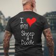 I Love My Sheepadoodle Cute Dog Owner &8211 Graphic Men's Back Print T-shirt Gifts for Old Men