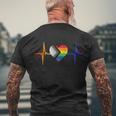 Lovely Lgbt Gay Pride Heartbeat Lesbian Gays Love Vintage Gift Men's Crewneck Short Sleeve Back Print T-shirt Gifts for Old Men