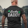 Lucky Daddy Tshirt Men's Crewneck Short Sleeve Back Print T-shirt Gifts for Old Men
