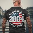 Making America Great Since 2004 Usa Flag Retro 18Th Birthday Men's T-shirt Back Print Gifts for Old Men