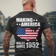 Making America Great Since 1952 Birthday Men's Crewneck Short Sleeve Back Print T-shirt Gifts for Old Men