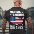 Making America Great Since 1972 Birthday Men's Crewneck Short Sleeve Back Print T-shirt Gifts for Old Men