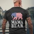 Mama Bear For 4Th Of July Patriotic Flag Men's Crewneck Short Sleeve Back Print T-shirt Gifts for Old Men