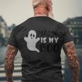 Mama Is My Boo Ghost Halloween Quote Men's Crewneck Short Sleeve Back Print T-shirt Gifts for Old Men