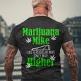 Marijuana Mike Funny Weed 420 Cannabis Tshirt Men's Crewneck Short Sleeve Back Print T-shirt Gifts for Old Men