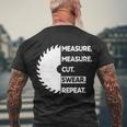 Measure Measure Cut Swear Tshirt Men's Crewneck Short Sleeve Back Print T-shirt Gifts for Old Men