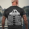 Mechanic Hourly Rate Tshirt Men's Crewneck Short Sleeve Back Print T-shirt Gifts for Old Men