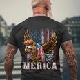 Merica Bald Eagle Mullet 4Th Of July American Flag Patriotic Meaningful Gift Men's Crewneck Short Sleeve Back Print T-shirt Gifts for Old Men