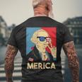 Merica George Washington 4Th Of July Usa Flag Funny American Gift Men's Crewneck Short Sleeve Back Print T-shirt Gifts for Old Men
