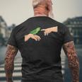 Michelangelo Angry Green Parrotlet Birb Memes Parrot Owner Men's Back Print T-shirt Gifts for Old Men