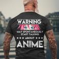 Might Start Talking About Anime Men's Crewneck Short Sleeve Back Print T-shirt Gifts for Old Men