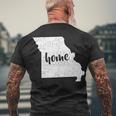 Missouri Home State Tshirt Men's Crewneck Short Sleeve Back Print T-shirt Gifts for Old Men