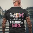 Mom Of The Birthday Girl Tee Farm Cow Mommy Mama St Men's Crewneck Short Sleeve Back Print T-shirt Gifts for Old Men