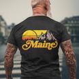 Mountains In Maine Men's Crewneck Short Sleeve Back Print T-shirt Gifts for Old Men