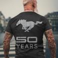 Mustang 50 Years Tshirt Men's Crewneck Short Sleeve Back Print T-shirt Gifts for Old Men